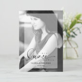 Elegant Vellum Effect Quinceañera Verfijnd Kaart (Staand voorkant)