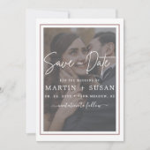 Elegant Vellum Hand Lettered Overlay Photo Wedding Save The Date (Voorkant)