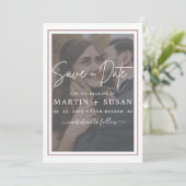 Elegant Vellum Hand Lettered Overlay Photo Wedding Save The Date (Staand voorkant)