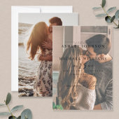 Elegant Vellum Overlay 2 Photo Wedding Kaart