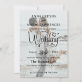 Elegant Vellum Overlay Modern 2 Photo Wedding  Kaart (Voorkant)