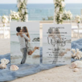 Elegant Vellum Overlay Modern 2 Photo Wedding  Kaart
