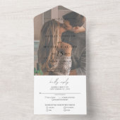 Elegant Vellum Overlay Photo Wedding RSVP All In One Uitnodiging (Binnen)