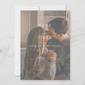 Elegant Vellum Overlay Waterverf 2 Fotohuwelijk Save The Date (Voorkant)