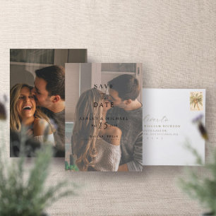 Elegant Vellum Overlay Waterverf 2 Fotohuwelijk Save The Date