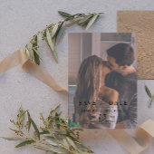 Elegant Vellum Overlay Waterverf 2 Fotohuwelijk Save The Date