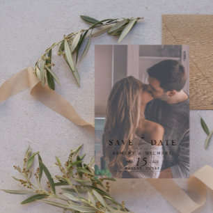 Elegant Vellum Overlay Waterverf 2 Fotohuwelijk Save The Date