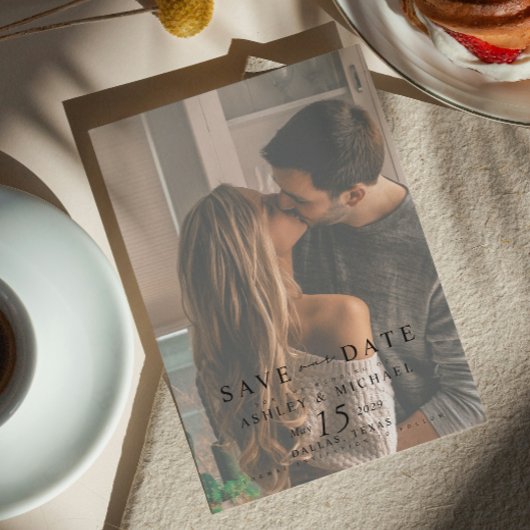 Elegant Vellum Overlay Waterverf 2 Fotohuwelijk Save The Date