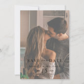 Elegant Vellum Overlay Waterverf 2 Fotohuwelijk Save The Date (Voorkant)