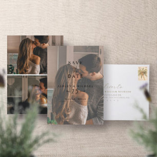 Elegant Vellum Overlay Waterverf 3 Fotohuwelijk Save The Date