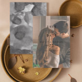 Elegant Vellum Overlay Waterverf Foto bruiloft Save The Date