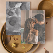 Elegant Vellum Overlay Waterverf Foto bruiloft