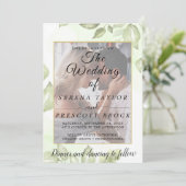 Elegant Vellum Overlay Wedding Invitation Kaart (Staand voorkant)