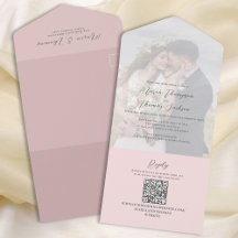 Elegant Vellum Photo Overlay Blush Pink | QR-code