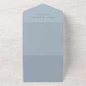 Elegant Vellum Photo Overlay Dusty Blue | QR-code All In One Uitnodiging (Buitenkant)