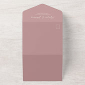 Elegant Vellum Photo Overlay Dusty Roos | QR-code All In One Uitnodiging (Buitenkant)