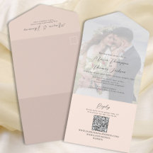 Elegant Vellum Photo Overlay Peach | QR-code