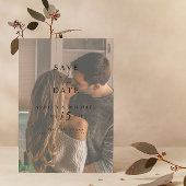 Elegant Vellum QR Code Waterverf Foto Bruiloft Save The Date