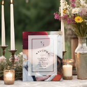 Elegant Vellum Transparency Wedding Initials Photo Reclamebord Met Voetstuk