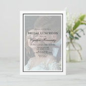 Elegant Vellum Typography Script Bridal Luncheon Kaart (Staand voorkant)