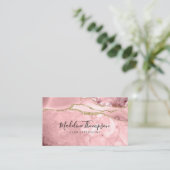Elegant Velvet Blush Pink Marble Agate Geode Visitekaartje (Staand voorkant)