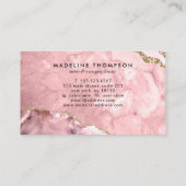 Elegant Velvet Blush Pink Marble Agate Geode Visitekaartje (Achterkant)