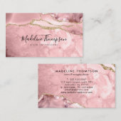 Elegant Velvet Blush Pink Marble Agate Geode Visitekaartje (Voorkant / Achterkant)