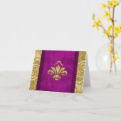 Elegant Velvet Kijk Gold Fleur de Lis Kaart (Gele Bloem)