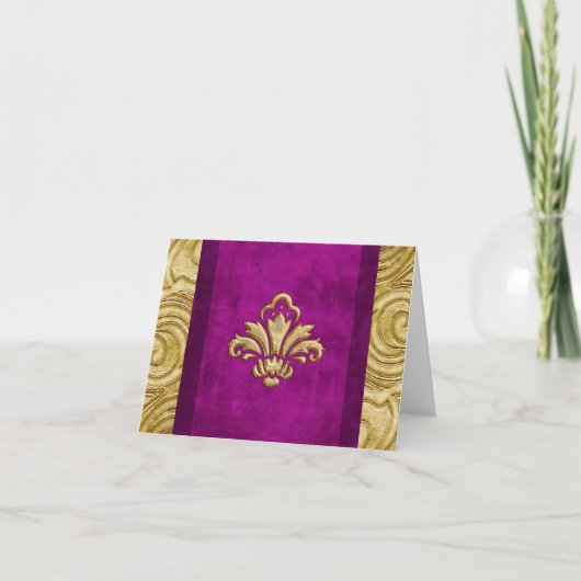 Elegant Velvet Kijk Gold Fleur de Lis Kaart (Voorkant)