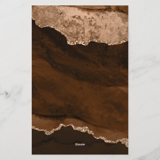 Elegant Velvet Rust Gold Marble Agate Geode Briefpapier (Achterkant)