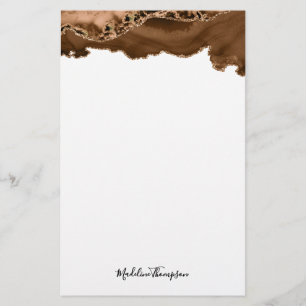 Elegant Velvet Rust Gold Marble Agate Geode Briefpapier