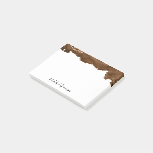 Elegant Velvet Rust Gold Marble Agate Geode Post-it® Notes (Schuin)