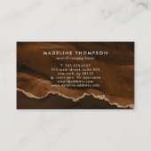 Elegant Velvet Rust Gold Marble Agate Geode Visitekaartje (Achterkant)