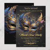 Elegant Venetiaans Masker Carnaval Kaart (Voorkant / Achterkant)