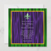 Elegant Venetiaans Masker Mardi Gras Bruiloft Kaart (Achterkant)