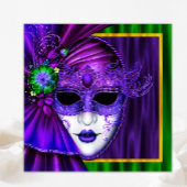 Elegant Venetiaans Masker Mardi Gras Bruiloft Kaart