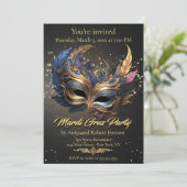 Elegant Venetiaans masker Mardi Gras Kaart (Staand voorkant)