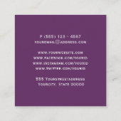 Elegant Venetian Chandelier Vierkante Visitekaartje (Achterkant)