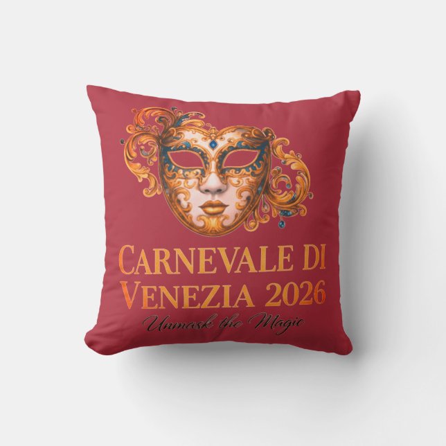 Elegant Venetian Mask Throw Pillow Kussen (Voorkant)