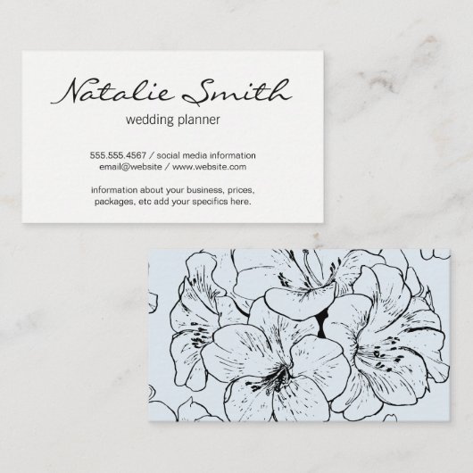 Elegant ventilator (blauw) visitekaartje (Voorkant / Achterkant)