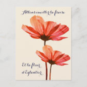 Elegant ventilator met lentevige Franse prijsopga Briefkaart (Voorkant)