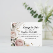 Elegant Verander de datum bruiloft Kaart (Staand voorkant)