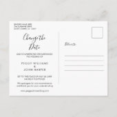 Elegant Verander de datum Uitgestelde foto Floral Aankondigingskaart (Achterkant)