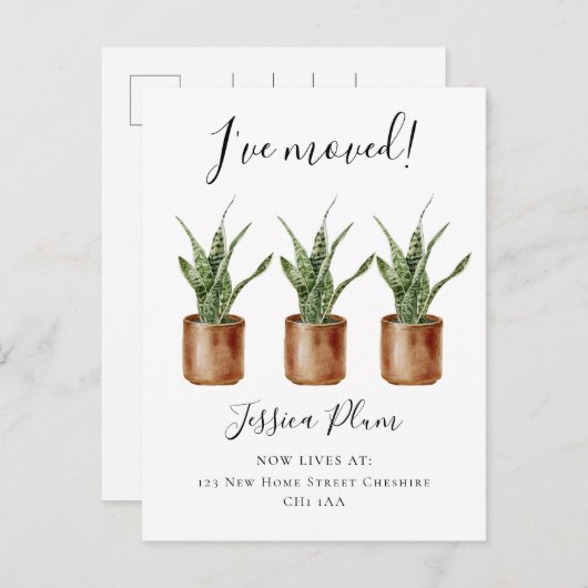 Elegant verandering van adres dat ik heb verplaats aankondigingskaart (Voorkant / Achterkant)