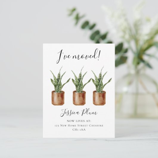 Elegant verandering van adres dat ik heb verplaats aankondigingskaart (Staand voorkant)