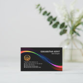 Elegant verbluffend glanzende optische golftechnol visitekaartje (Staand voorkant)