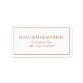 Elegant verbrand Oranje klassiek Script Label (Voorkant)