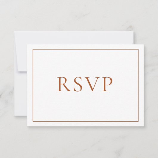 Elegant verbrand Oranje klassiek script RSVP Kaartje (Voorkant)