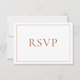 Elegant verbrand Oranje klassiek script RSVP Kaartje