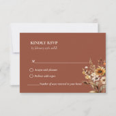 Elegant Verbrand Sinaasappel Botanische Wildflower RSVP Kaartje (Voorkant)